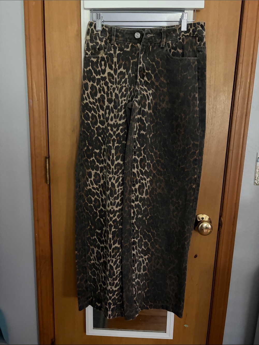 Edikted Pink Label on Brown Animal-Print Fabric